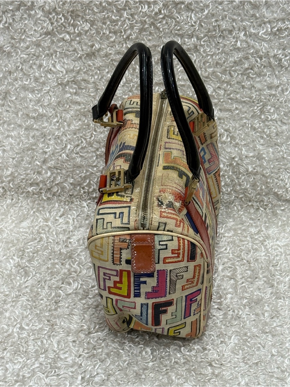 Fendi Forever Bauletto Multicolored Boston Bag - Picture 4 of 16